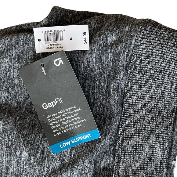 GAP GapFit HEATHER GREY Brushed Tech Jersey Low Support Sports Bra style #495664 - Picture 3 of 7
